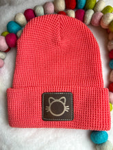 Load image into Gallery viewer, Cat Head Waffle Knit Beanie

