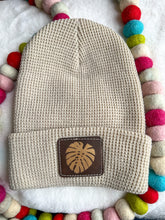 Load image into Gallery viewer, Monstera Waffle Knit Beanie
